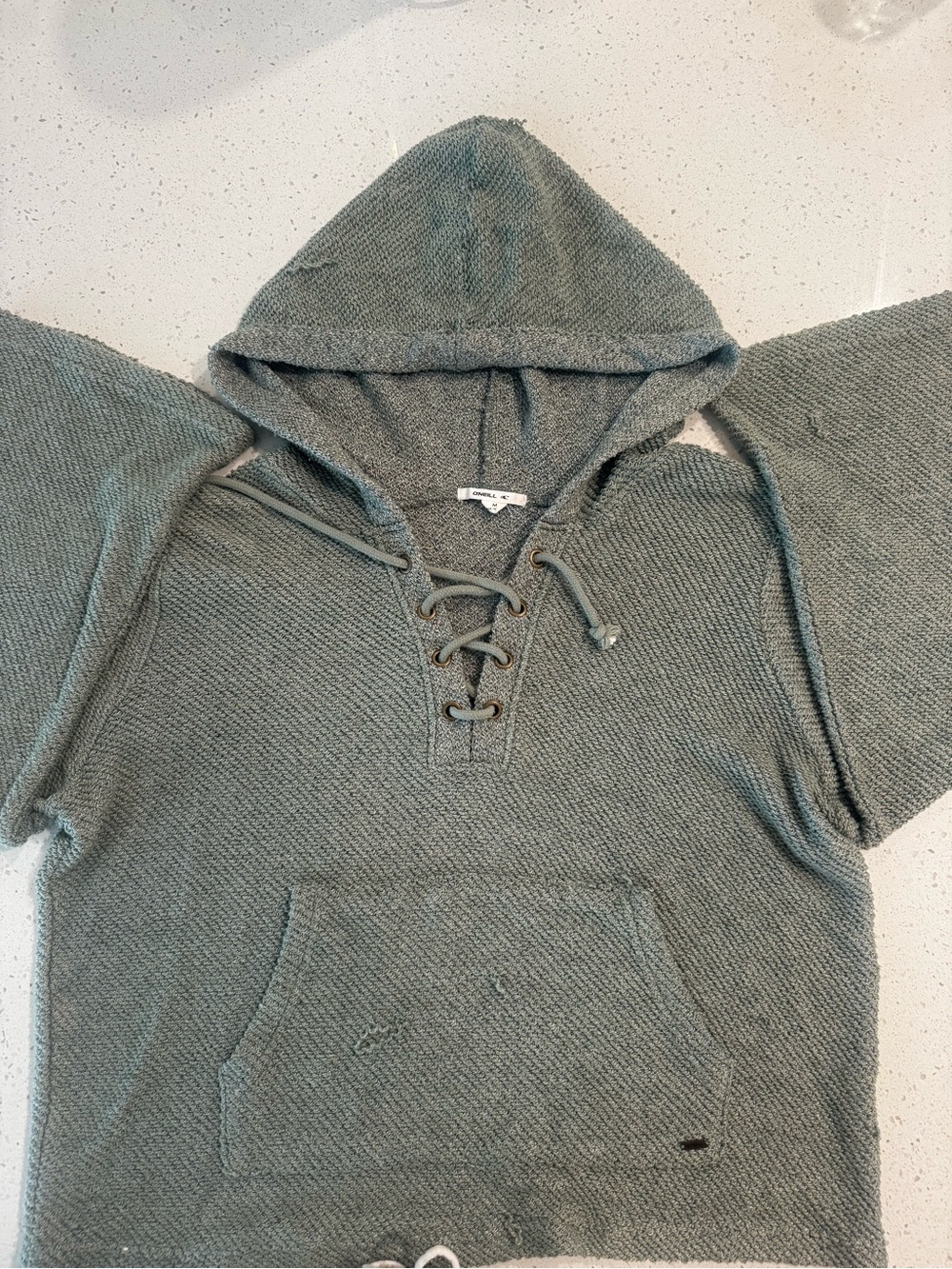 O'Neill Olive Green Lace-Up Hoodie